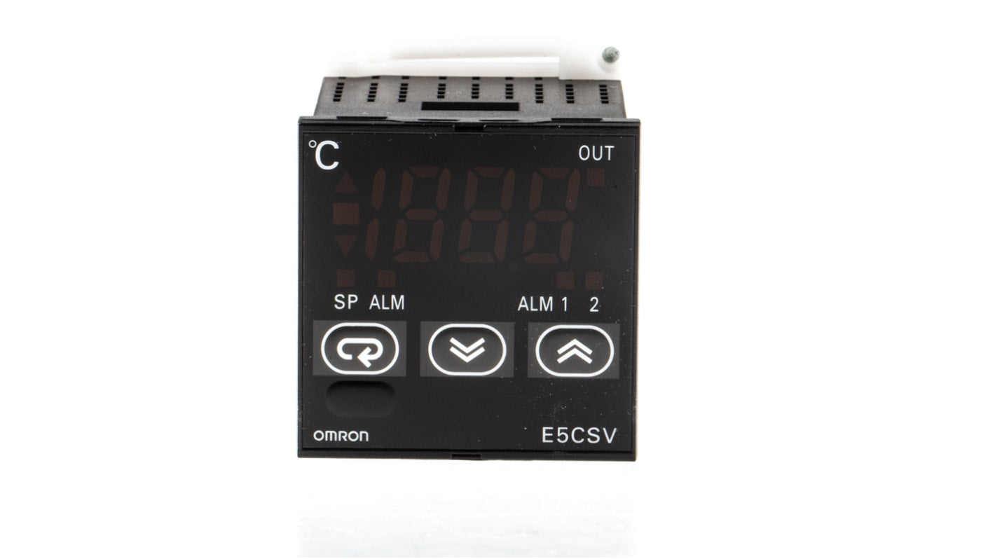 Omron E5CSV-R1T-500 AC100-240, regolatore PID 48x48 mm, tensione 100-240 V, montaggio a pannello, IP66, display LCD.