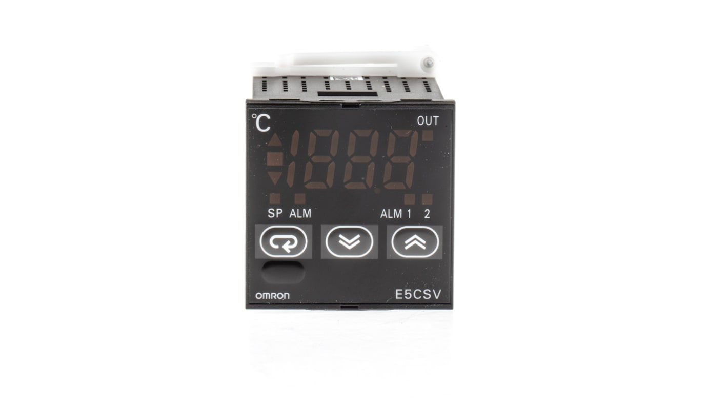 Omron E5CSV-R1TD-500, regolatore PID con display digitale, montaggio a pannello 48x48 mm, alimentazione 24 V, IP66.