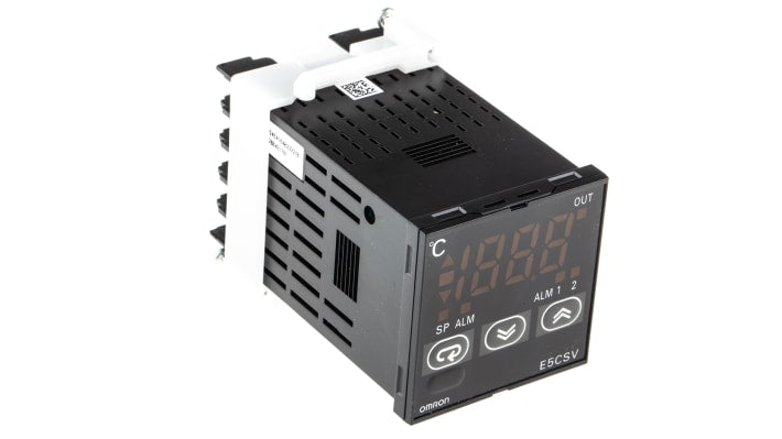 Omron E5CSV-R1TD-500, regolatore PID con display digitale, montaggio a pannello 48x48 mm, alimentazione 24 V, IP66.