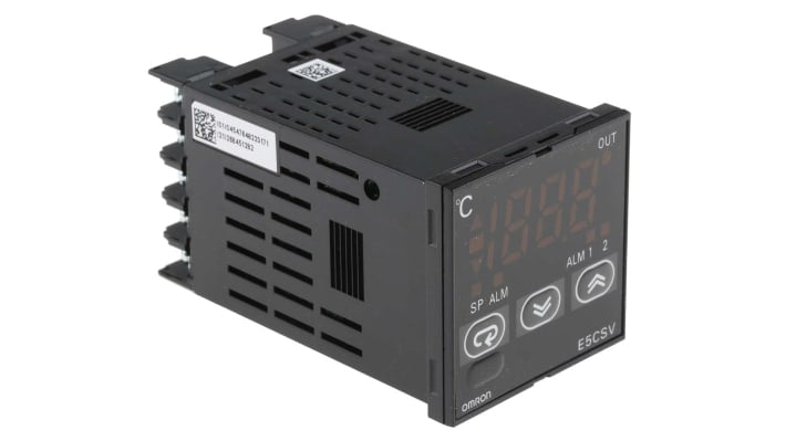Termoregolatore PID Omron E5CSV-Q1TD-500, 48x48 mm, alimentazione 24 V, display LCD, montaggio a pannello, IP66.