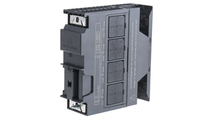 Modulo I/O PLC Siemens 6ES7331-7HF01-0AB0, serie GRT1, 8 ingressi analogici, 24 V, dimensioni 125 x 40 x 120 mm.