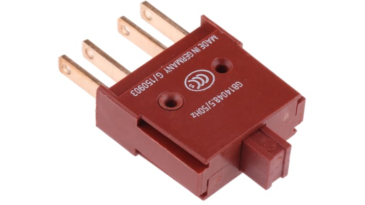 Blocco contatti modulare Siemens 3SB2404-0B, 1 contatto NA, tensione 24 V, connettore maschio, dimensioni 50 mm.