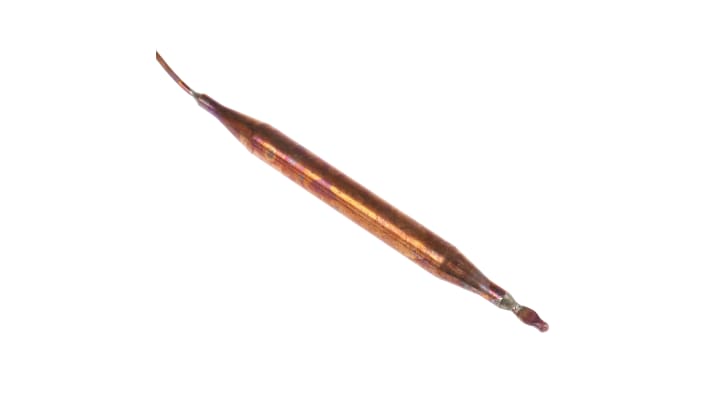 Termostato capillare Jumo 602021/0001, montaggio a pannello, sonda rotonda in rame, lunghezza capillare 1500 mm, SPST.