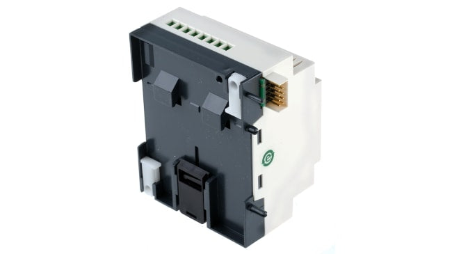 Modulo I/O Schneider Electric SR3XT141JD per guida DIN, 8 ingressi discreti, 6 uscite relè, dimensioni 107,6 x 72 x 59,5 mm.
