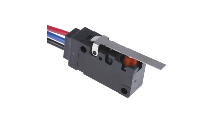 Microinterruttore Omron D2VW-5L1-1M(D)(CHN) SPDT pre-cablato, grado di protezione IP67, attuatore a leva, 5 A a 250 V c.a.