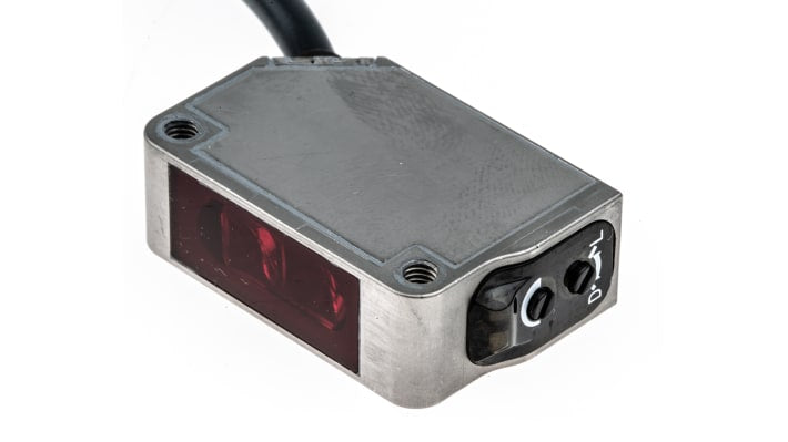 Sensore fotoelettrico rettangolare Omron E3ZM-D82 2M, rilevamento fino a 1 m, corpo in acciaio inox, IP67/IP69K.