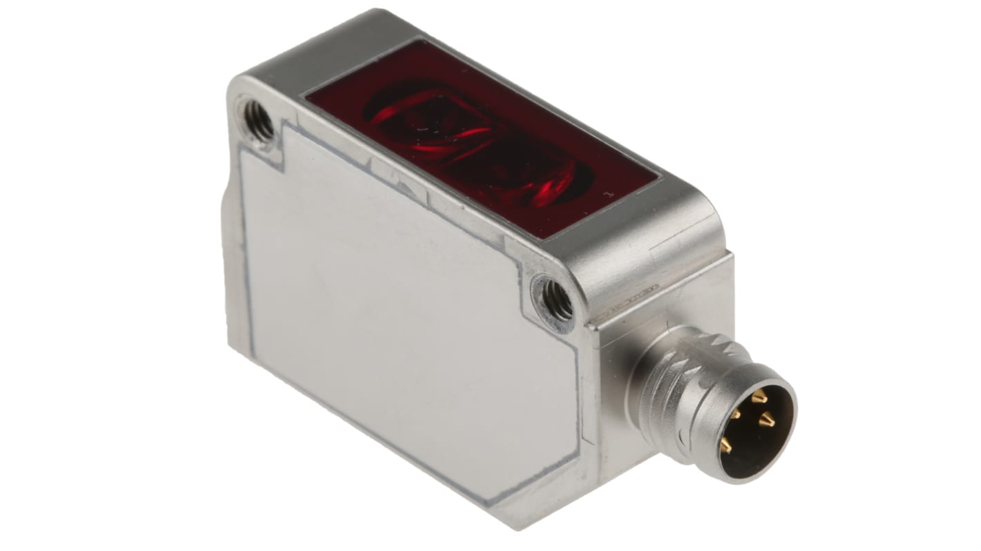 Omron E3ZM-D87, sensore fotoelettrico rettangolare a diffusione, rilevamento 1 m, corpo in acciaio inox, IP67/IP69K.