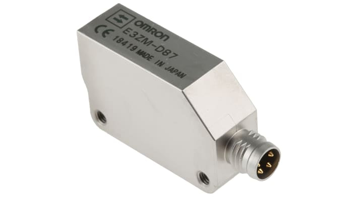 Omron E3ZM-D87, sensore fotoelettrico rettangolare a diffusione, rilevamento 1 m, corpo in acciaio inox, IP67/IP69K.