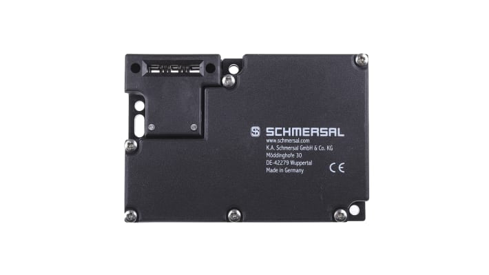 Interruttore di interblocco a solenoide Schmersal AZM 161SK-12/12RKA-110/230, alimentazione 110/230V, grado di protezione IP67.