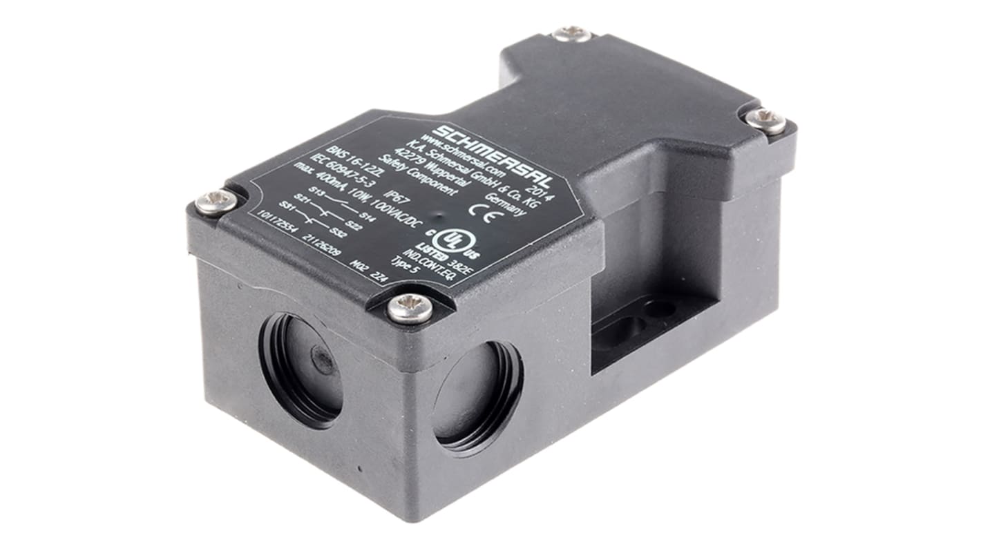 Interruttore di sicurezza senza contatto Schmersal BNS 16-12ZL, grado di protezione IP67, dimensioni 39 x 52 x 90 mm.