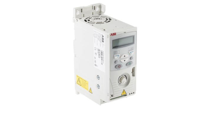 Inverter ABB ACS150-03E-04A1-4, 1,5 kW, 3 fasi, 400 V, montaggio modulare, dimensioni 142x70x239 mm, filtro EMC incluso.