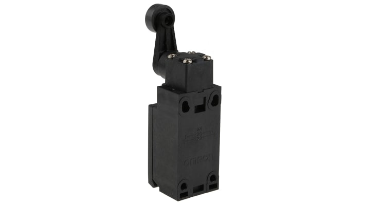 Interruttore di interblocco Omron D4N-1120, leva a rullo, configurazione NO/NC, grado di protezione IP67, dimensioni 73x31x47 mm.