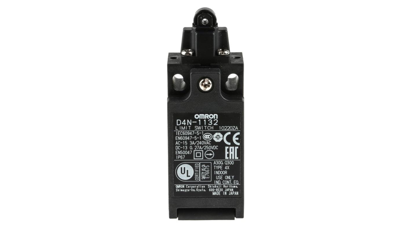 Interruttore di interblocco Omron D4N1132, tasto a rotella, protezione IP67, dimensioni 83,6 x 31 x 31,5 mm.