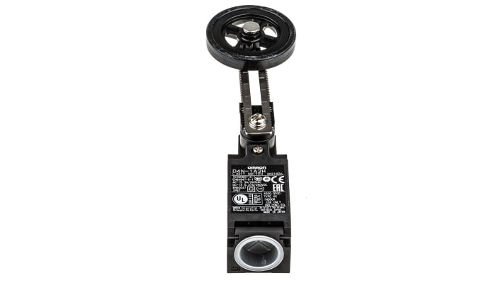Interruttore di interblocco Omron D4N-1A2H, leva a rullo, 1NO/1NC, IP67, attuatore regolabile, corrente 10A.
