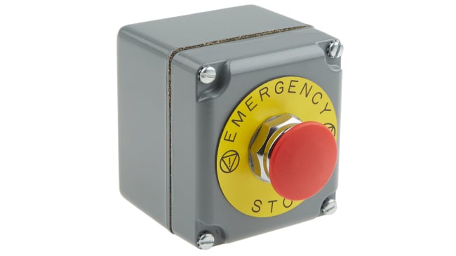 Pulsante di arresto di emergenza Schneider Electric, serie Harmony 9001K, montaggio superficiale, contatto 1NC, IP66, altezza 92 mm.