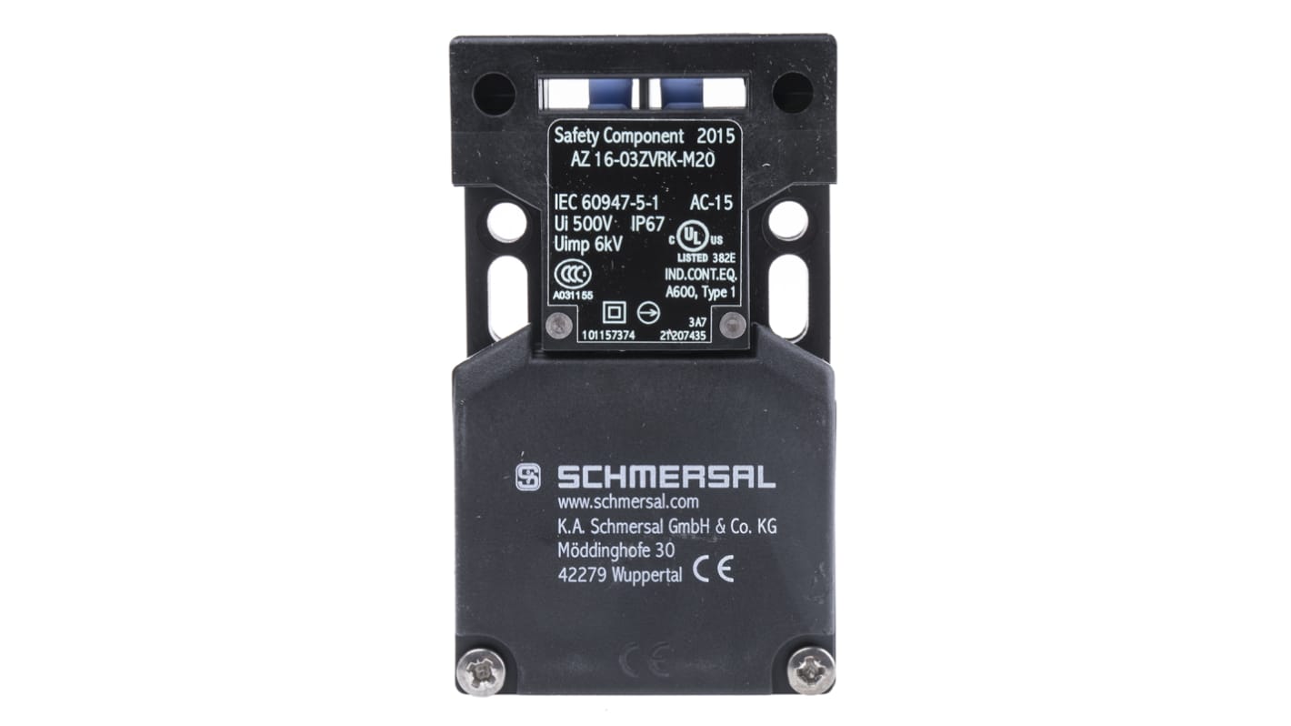 Schmersal AZ16-03ZVRK-M20, interruttore di interblocco di sicurezza con blocco a chiave, 3NC, IP67, dimensioni 90x52x30mm.