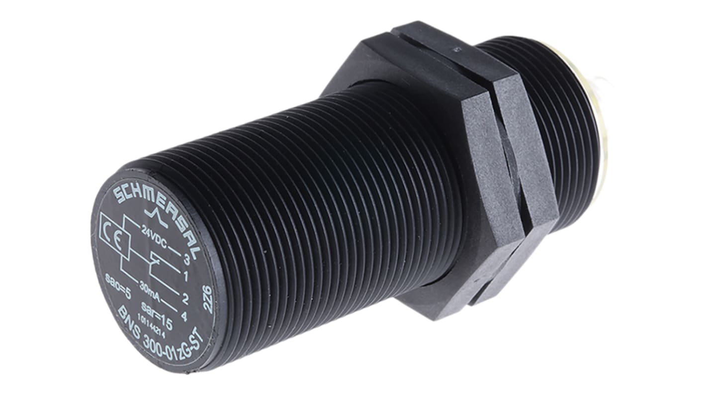 Interruttore di sicurezza senza contatto Schmersal BNS 300-01ZG-ST, 24V cc, custodia plastica, IP67, dimensioni 30mm x 78mm.