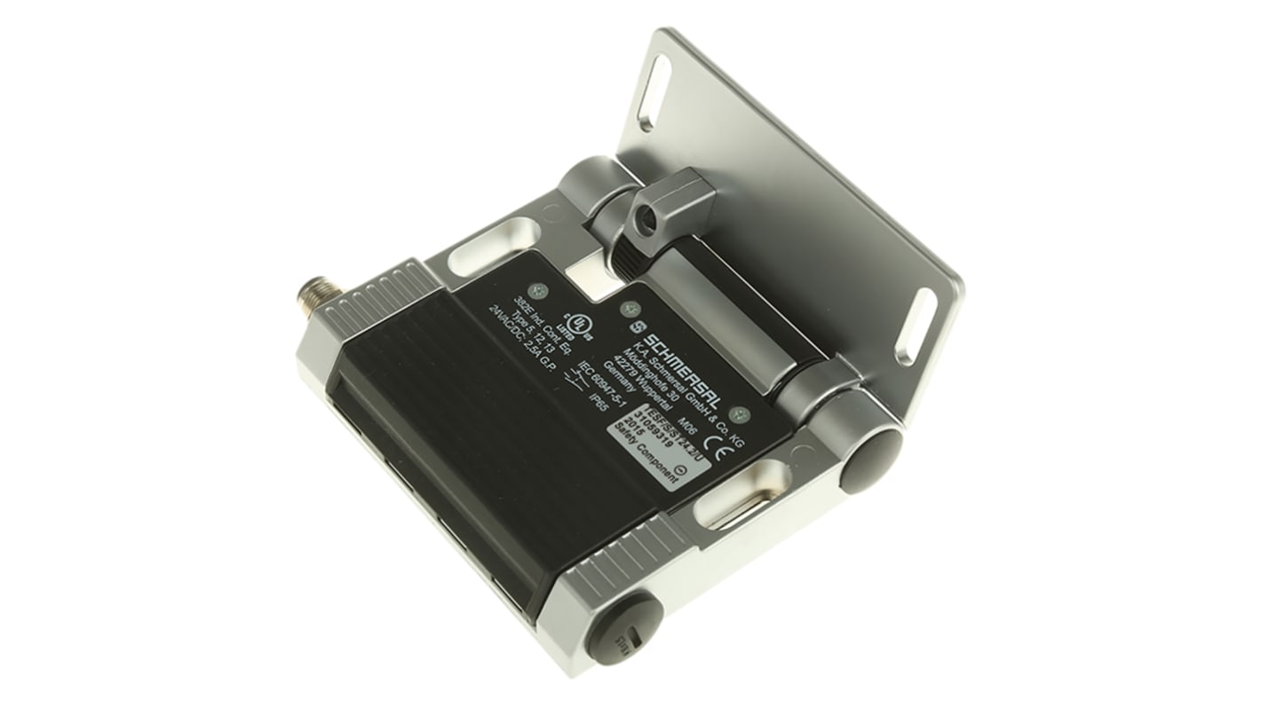 Interruttore di sicurezza a cerniera Schmersal TVS 410ST2-11/11U, 4 A, 24 V c.c., IP65, montaggio su porte a sinistra o destra.