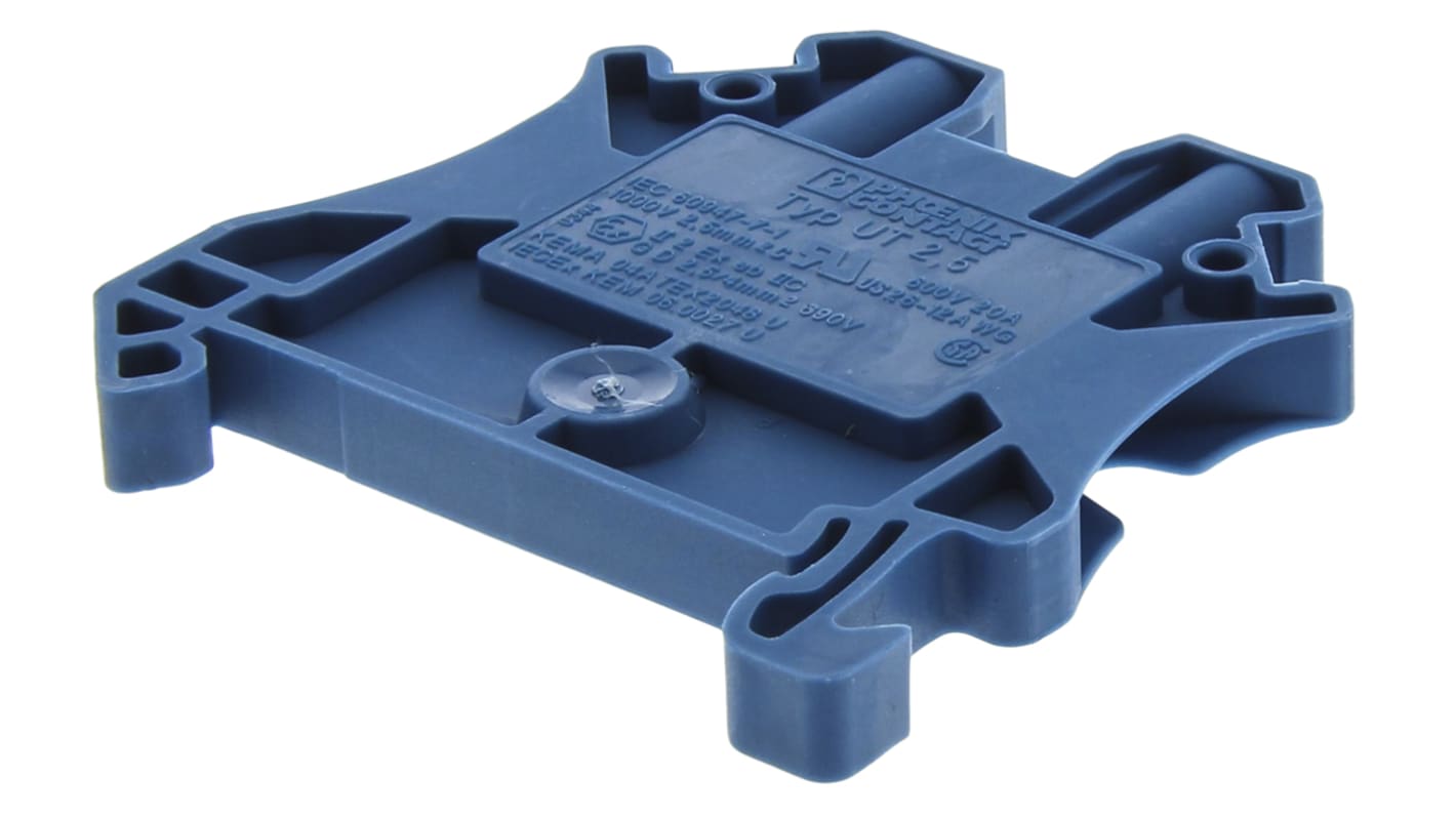 Morsettiera passante Phoenix Contact 3044089, ATEX, 24A, 0,77W, Blu, per impianti industriali e ambienti difficili.