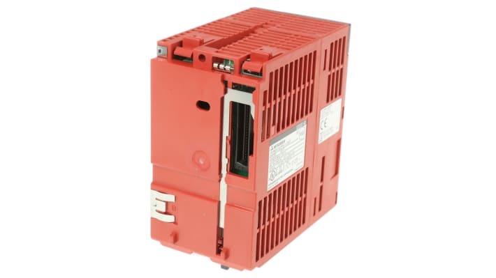 Alimentatore PLC Mitsubishi Electric Q61P, ingresso 110-240 V c.a., uscita 5 V c.c., 6 A, con relè di errore integrato.