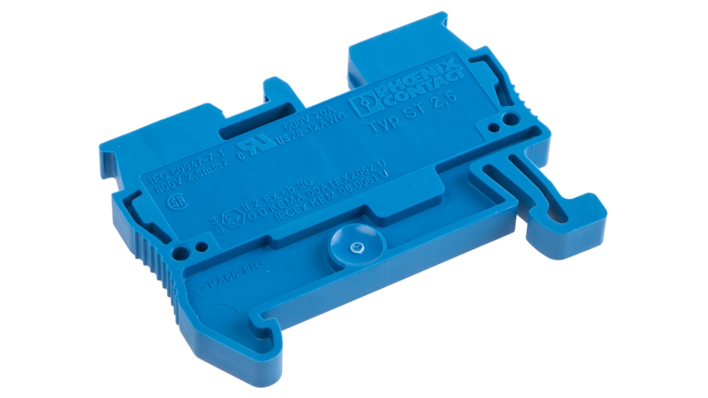 Morsettiera passante Phoenix Contact ST 4-FSI/C con fusibile, guida DIN, blu - 28A. Tecnologia a molla, protezione integrata. Ideale per applicazioni ferroviarie.