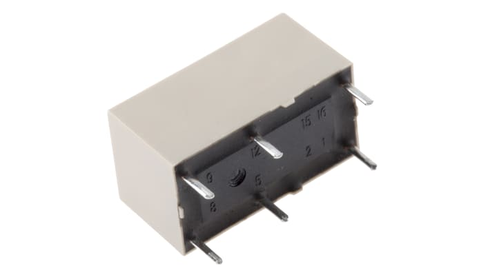 Relè Panasonic DSP1-DC5V-F, DPST per montaggio su PCB, 5V cc, 5 A, dimensioni 20,2 x 11 x 10,5 mm, vita 50 milioni di cicli.