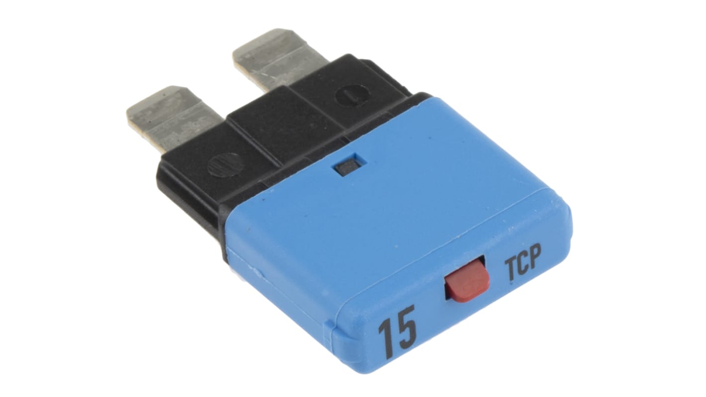 Interruttore termico Phoenix Contact TCP 15A, 32V cc, 6mm, montaggio su guida DIN, riavvio immediato, per applicazioni ad alta corrente.