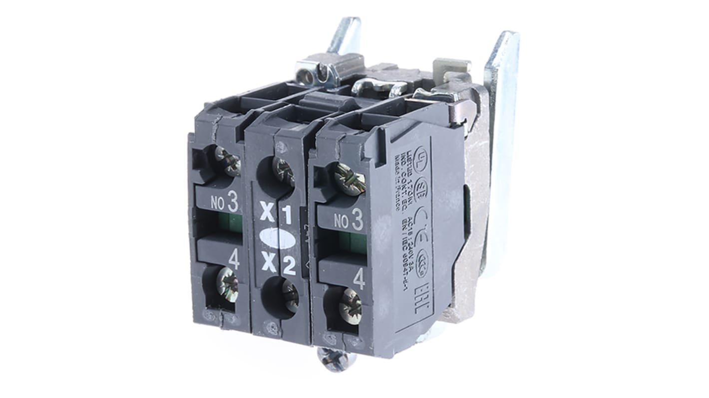 Blocco luci LED universale Schneider Electric ZB4BW0B13, 2 NA, 24V ca/cc, Morsetto a vite - Affidabile, LED sostituibile, 100.000 ore - Ideale per luci pilota e indicatori LED.