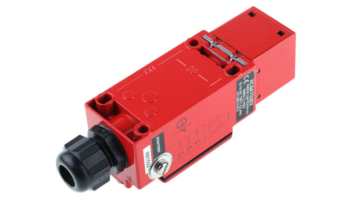 Interruttore di interblocco di sicurezza a chiave Telemecanique Sensors XCSA702EX, IP67, 2NC/1NA, dimensioni 40 x 44 x 113,5 mm.