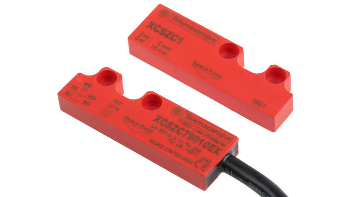 Interruttore di sicurezza senza contatto Telemecanique Sensors XCSDMC79010EX, 24V cc, 2NC, protezione IP66/IP67, dimensioni 51x34x7 mm.