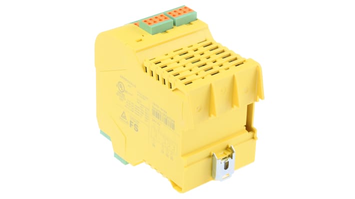 Phoenix Contact 2986232, controller di sicurezza PSR-TRISAFE, 20 ingressi e 6 uscite, dimensioni 114,5 x 67,5 x 112 mm.