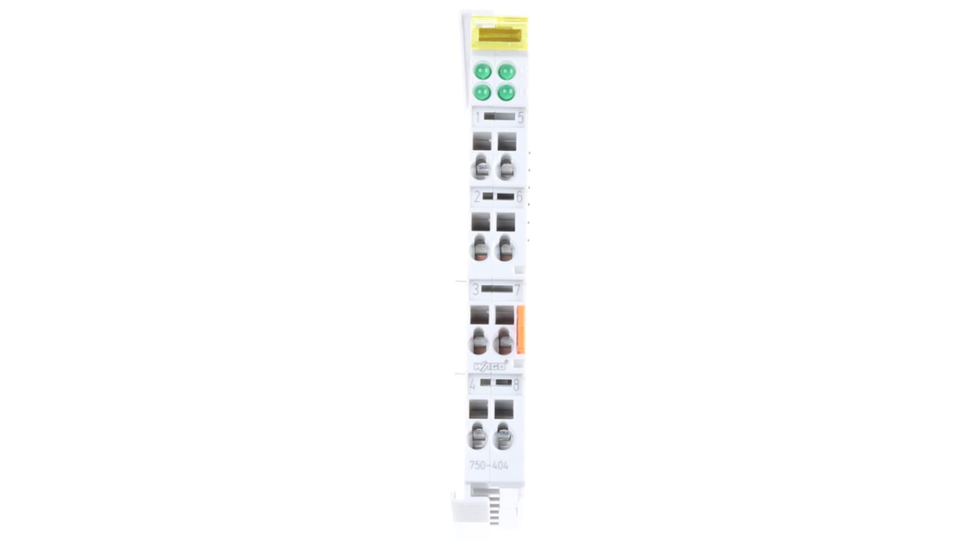 Wago 750404, contatore TM5 con 1 ingresso corrente e 2 uscite digitali, alimentazione 24 V c.c., collegamento a molla.