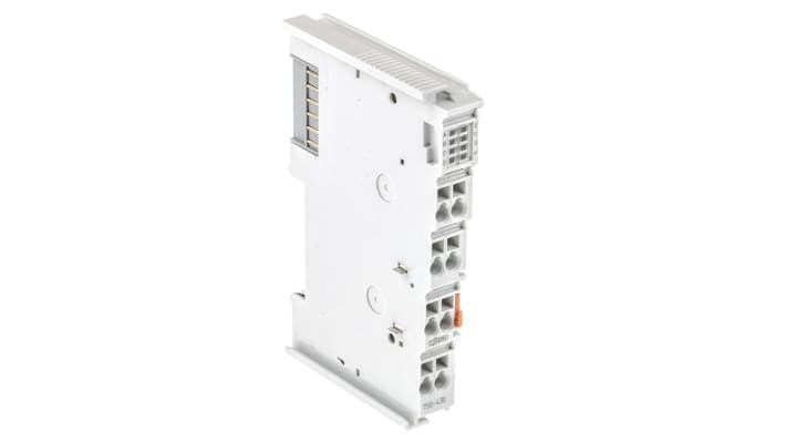 Modulo I/O Wago 750-430, serie TM5, 8 ingressi digitali, montaggio su guida DIN, dimensioni 100 x 12 x 64 mm.