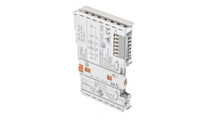 Modulo I/O Wago 750-430, serie TM5, 8 ingressi digitali, montaggio su guida DIN, dimensioni 100 x 12 x 64 mm.
