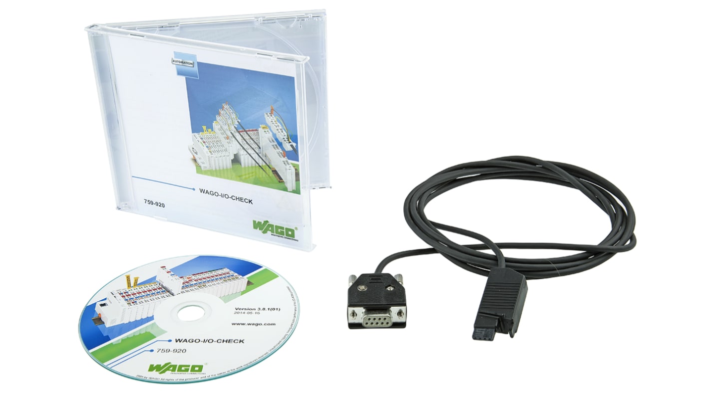 Wago 759-302, software PLC per moduli I/O, include WAGO-I/O-CHECK e cavo di comunicazione, compatibile con Windows XP e 7.