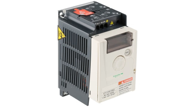 Inverter Schneider Electric ATV12H018M2, 0,18 kW, 230 V c.a., 1 fase, 400Hz. Grado IP20, ideale per azionamenti a velocità regolabile.