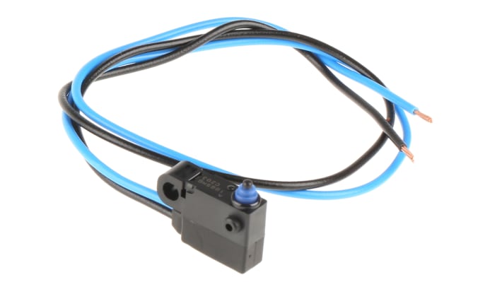 Microinterruttore Omron D2HW-C203MR SPST pre-cablato, sigillato IP67, montaggio a vite, corrente 2 A a 12 V c.c.