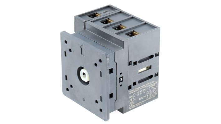 Interruttore di isolamento ABB OT63FT4N2, 4 poli, montaggio a pannello, 63A, 750V, dimensioni 72x70x69mm, grado di protezione IP20.