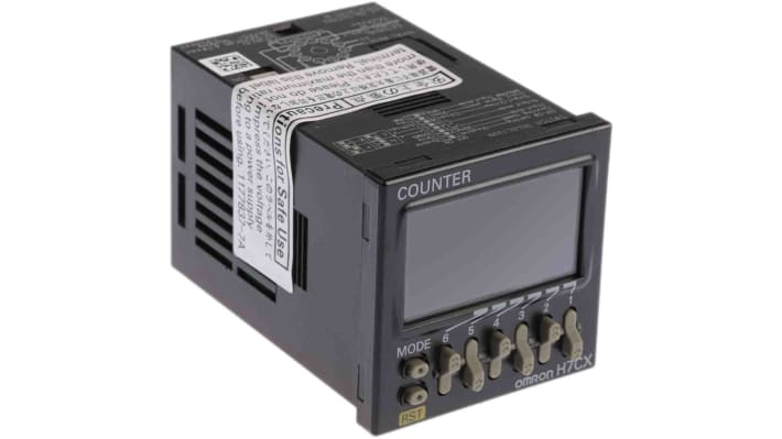 Contatore LCD 6 cifre Omron H7CX-A11D1-N, montaggio a pannello, alimentazione 12-24 V c.c., grado di protezione IP66.