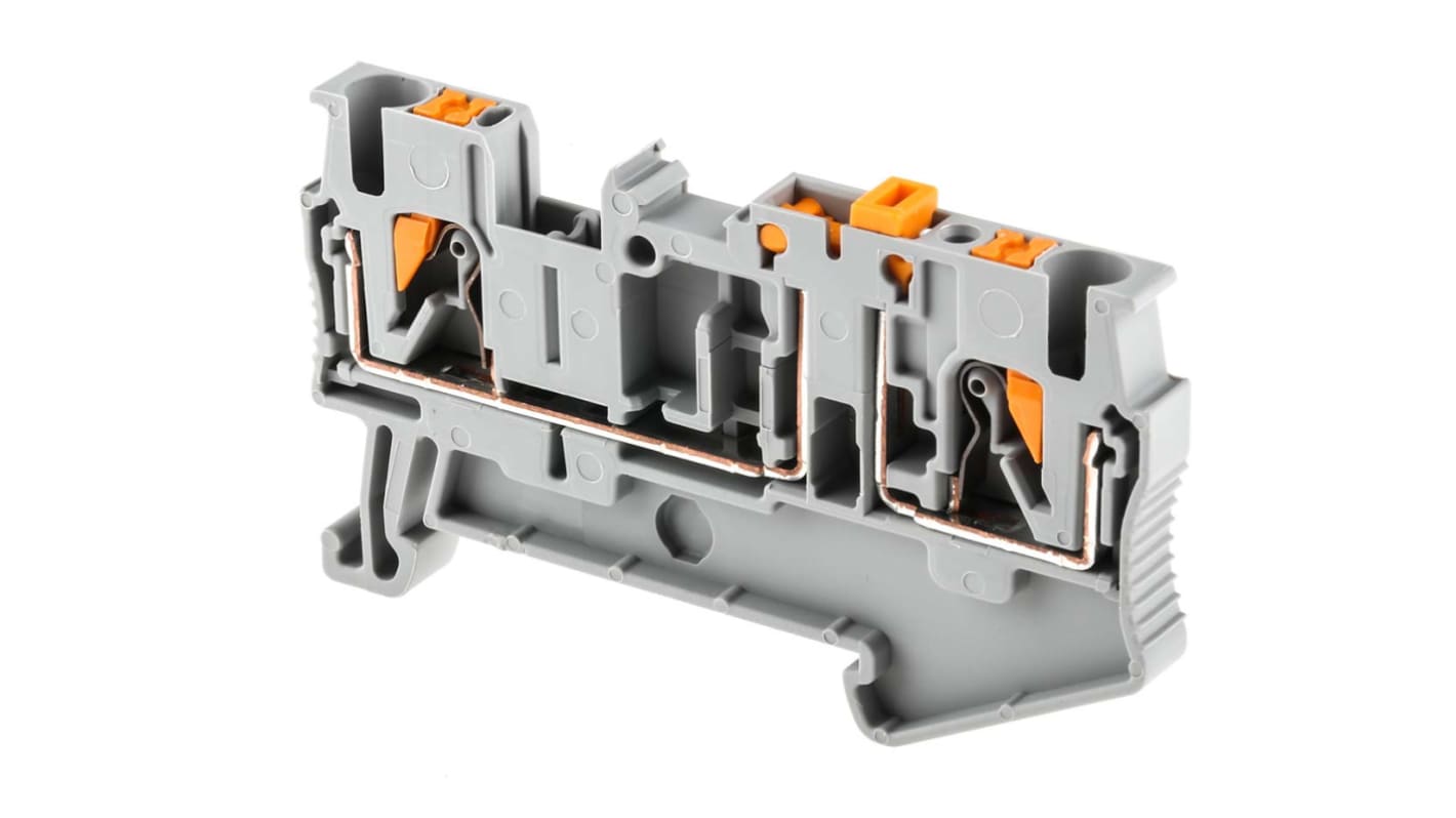 Morsettiera di collegamento a innesto Phoenix Contact 3210156, Grigio, 20A, PT 2,5-MT. Ideale per automazione e infrastrutture, facile installazione senza utensili.