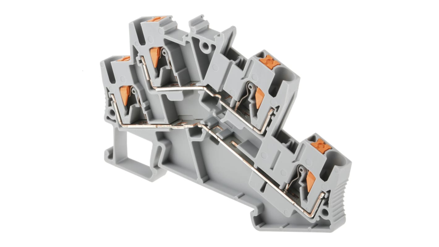 Morsettiera a due livelli Phoenix Contact 3209604, 22A, 500V, Doppio Livello, Grigio - Ideale per collegamenti rapidi e sicuri.