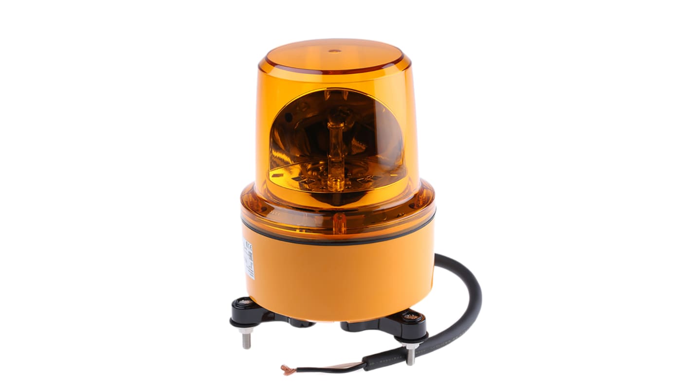 Segnalatore Rotante LED Ambra Schneider Electric XVR13B05L - 24V ca/cc, 360°, IP67. Per attrezzature industriali e veicoli commerciali.