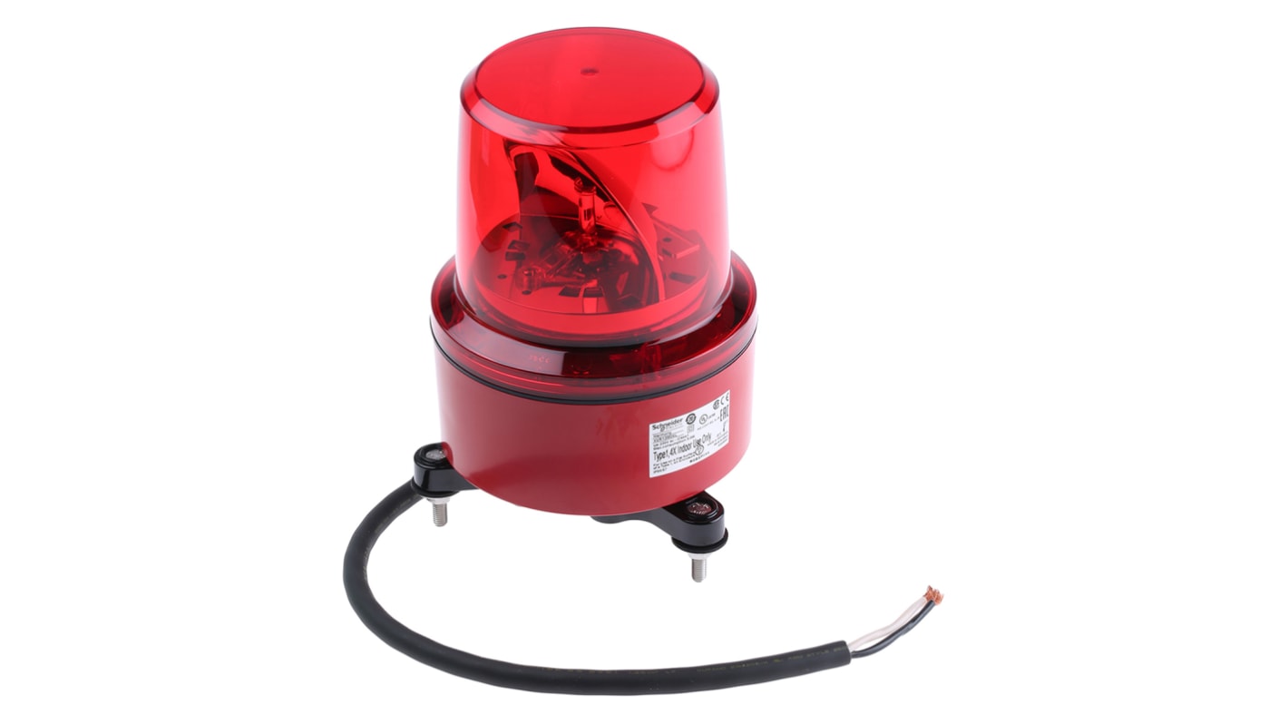 Segnalatore rotante LED rosso Schneider Electric XVR13M04L, montaggio a vite, diametro 130 mm, grado di protezione IP42.