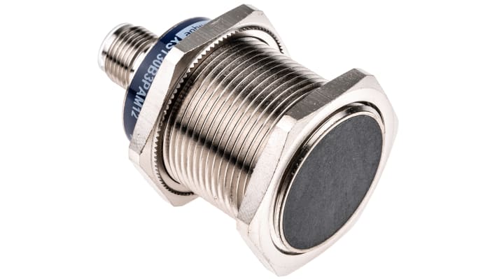 Sensore di prossimità cilindrico PNP Telemecanique Sensors XS130B3PAM12, M30, 15 mm di rilevamento, IP65/IP67, connettore M12.