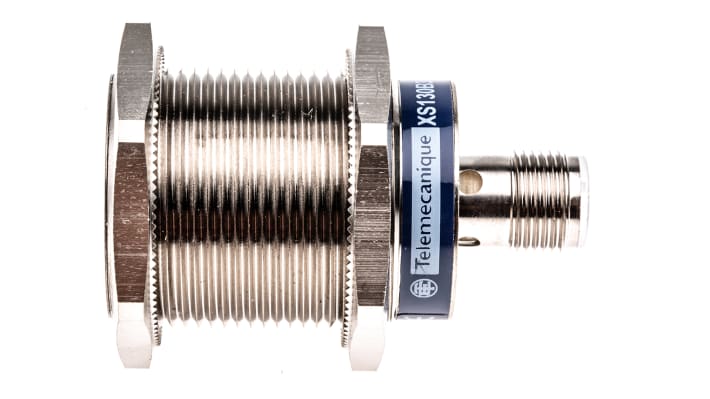 Sensore di prossimità cilindrico PNP Telemecanique Sensors XS130B3PAM12, M30, 15 mm di rilevamento, IP65/IP67, connettore M12.