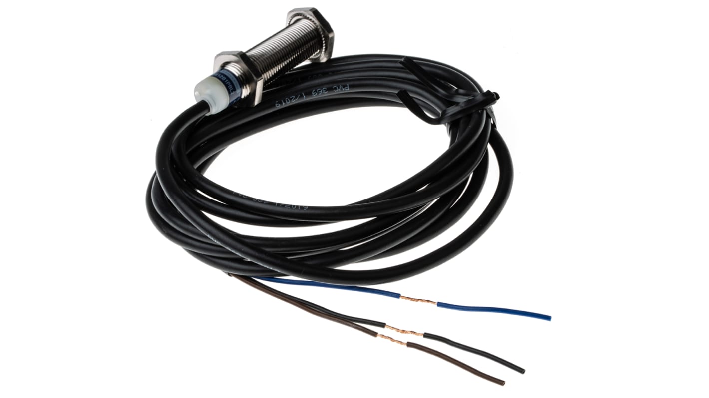 Sensore di prossimità induttivo Telemecanique XS612B1PBL2, PNP, M12 x 1, 4 mm, 12-48 V c.c. per applicazioni industriali.