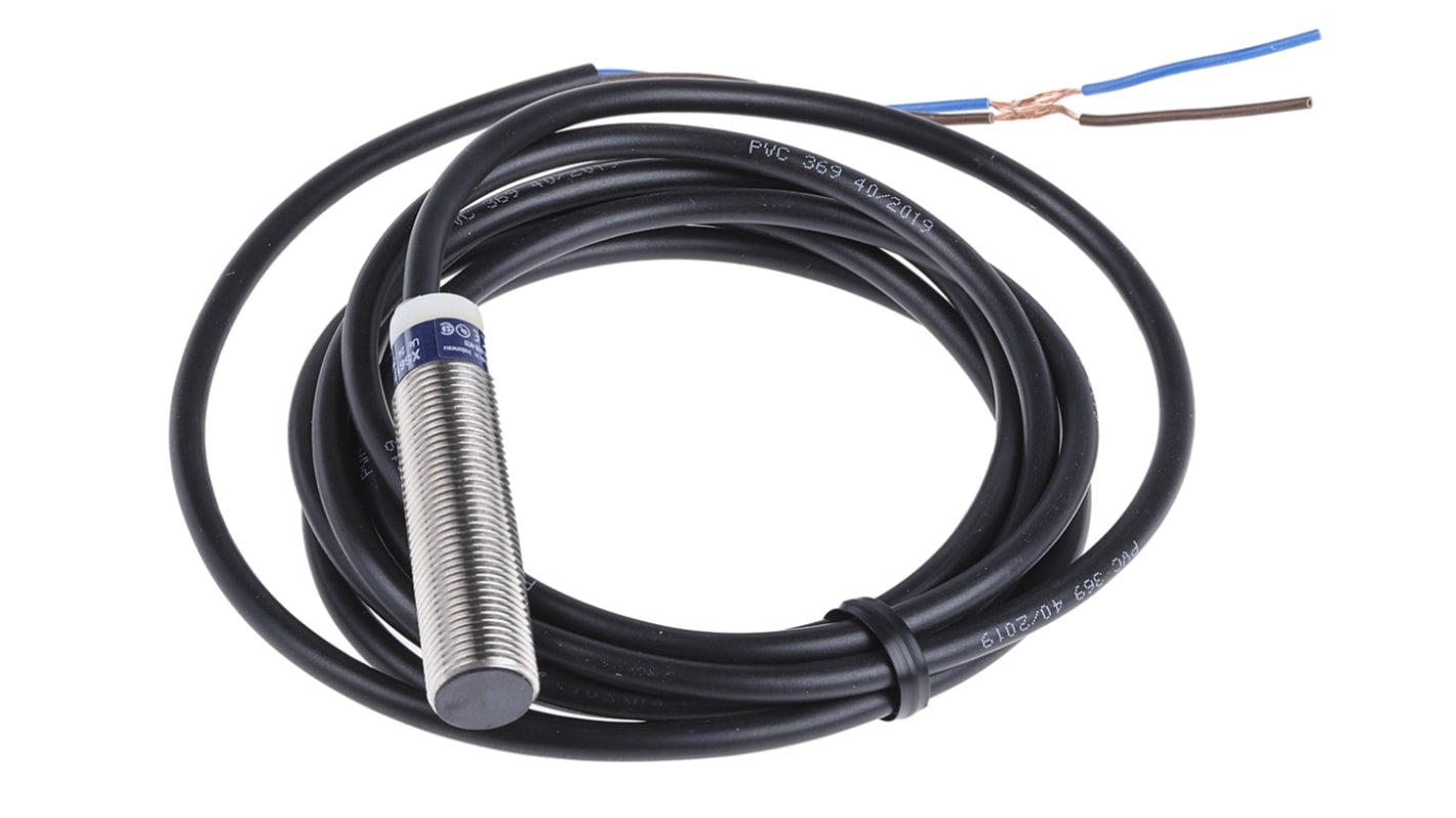 Sensore di prossimità induttivo Telemecanique XS612B1MBL2, M12 x 1, 4mm, 20-264 V c.a./c.c. per rilevamento oggetti metallici senza contatto. Ideale per applicazioni industriali.
