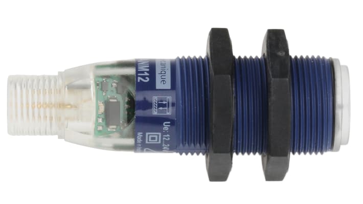 Sensore fotoelettrico cilindrico Telemecanique Sensors XUB4APANM12, rilevamento diffuso, uscita PNP, IP65/IP67.