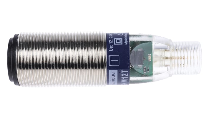 Sensore fotoelettrico cilindrico Telemecanique XUB2BKSNM12T: rilevamento 15m, uscita Relè, IP65/67. Ideale per industria e movimentazione materiali.