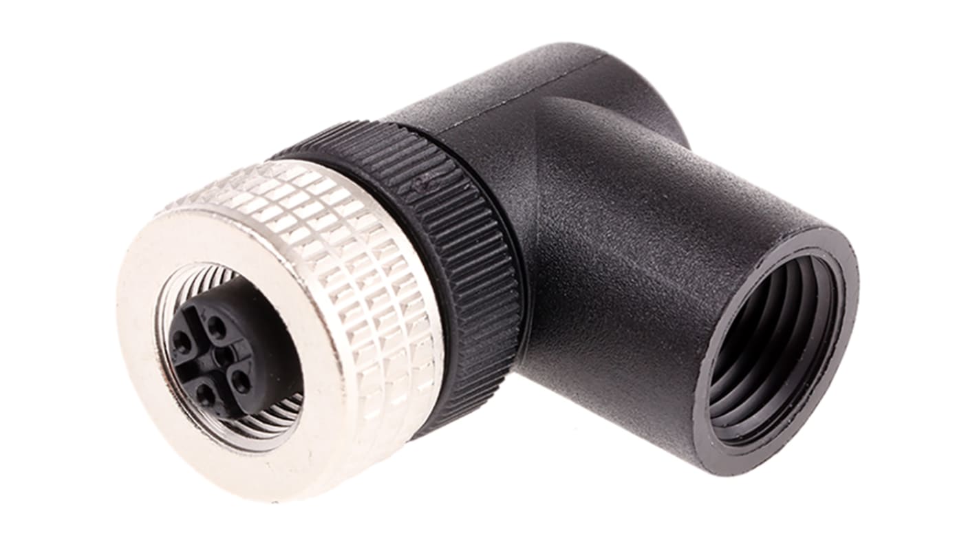 Connettore circolare femmina M12 5 poli Telemecanique Sensors XZCC12FCM50B per sensori Schneider. Terminazione a vite.